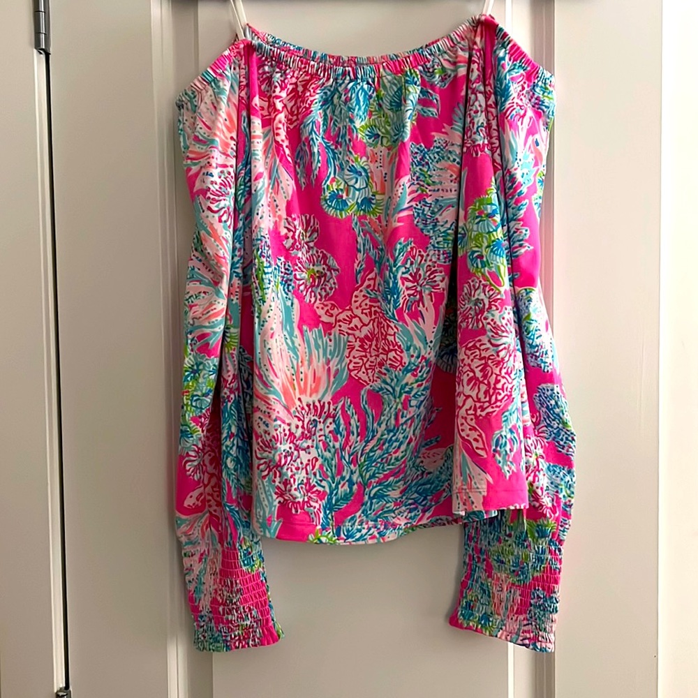 *Brand New* Lily Pulitzer Womens Off the shoulder LANA TOP size Large